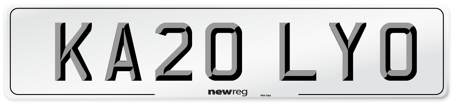 KA20 LYO Number Plate from New Reg